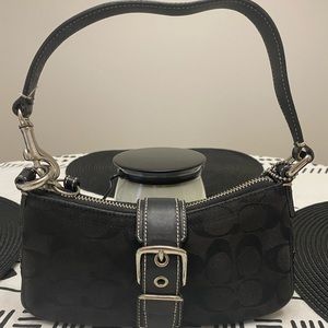 Coach Black Canvas Mini Hobo Purse